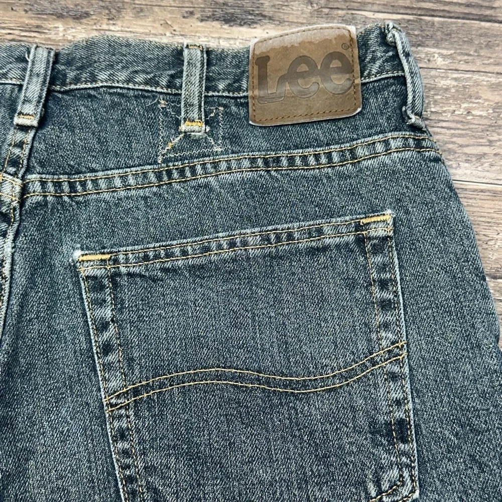 Lee Denim Shorts Mens 34 Blue Relaxed Fit Y2K Faded Workwear GUC